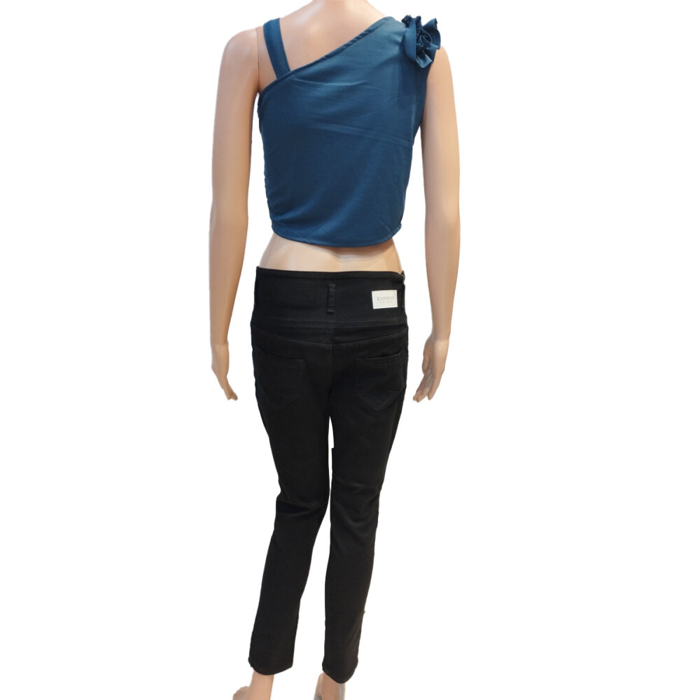 Dark Santorini Blue Sleeveless Top For Kids