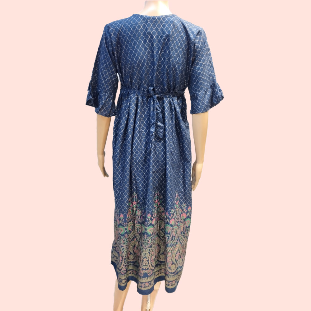 Blue Printed Modal Kurta Indian Ethnic Wear, Women Festive Party & Wear Designer Kurti